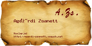 Agárdi Zsanett névjegykártya